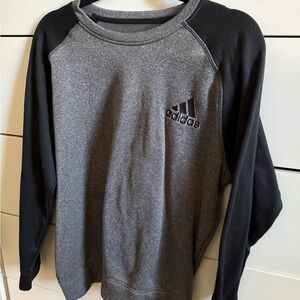 Adidas Men's Gray and Black Crewneck Sweater